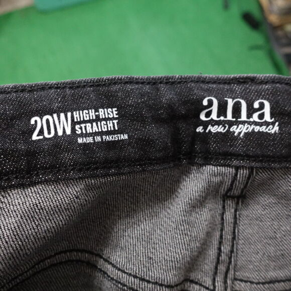 NWT ANA A NEW APPROACH HIGH RISE STRAIGHT BLACK DENIM JEANS WOMENS 20W 20 NEW! - Picture 9 of 9